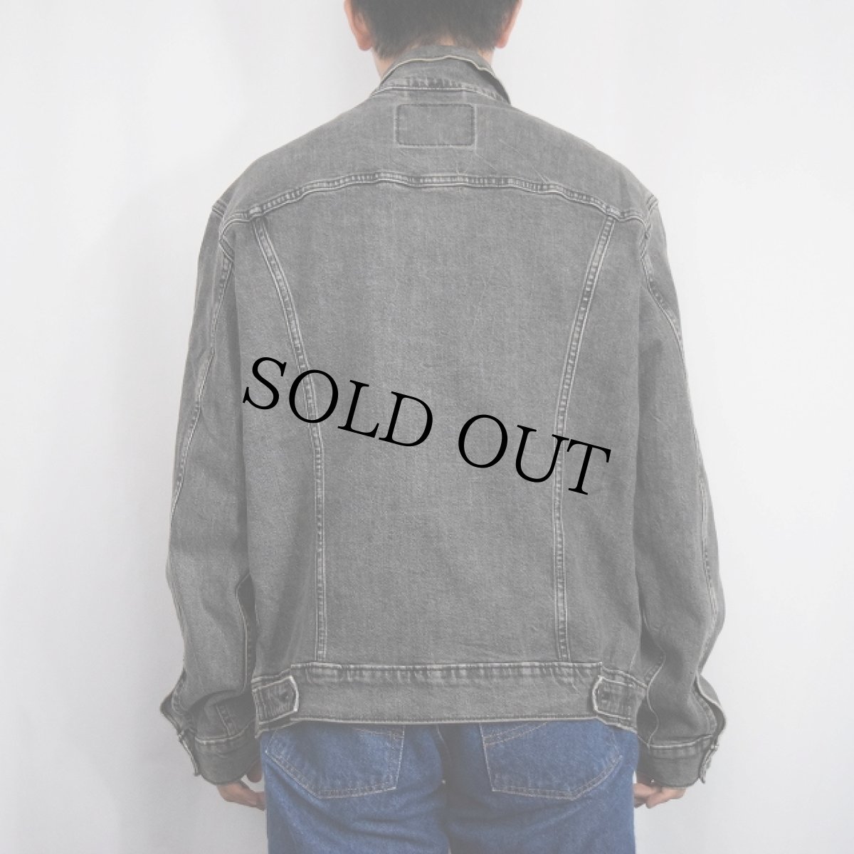 画像3: 2000's Levi's ブラックデニムジャケット L (3)