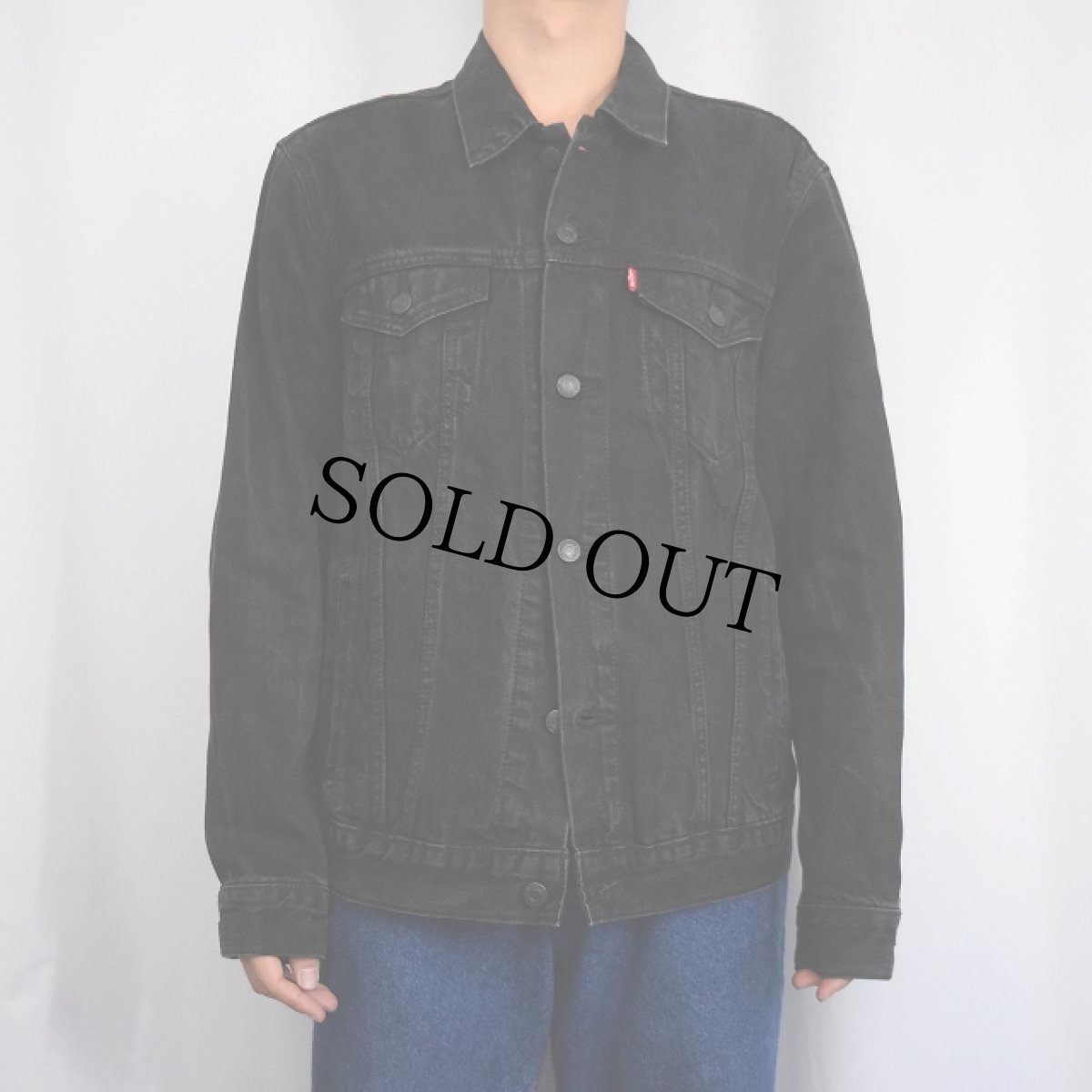 画像2: 2000's Levi's ブラックデニムジャケット L (2)