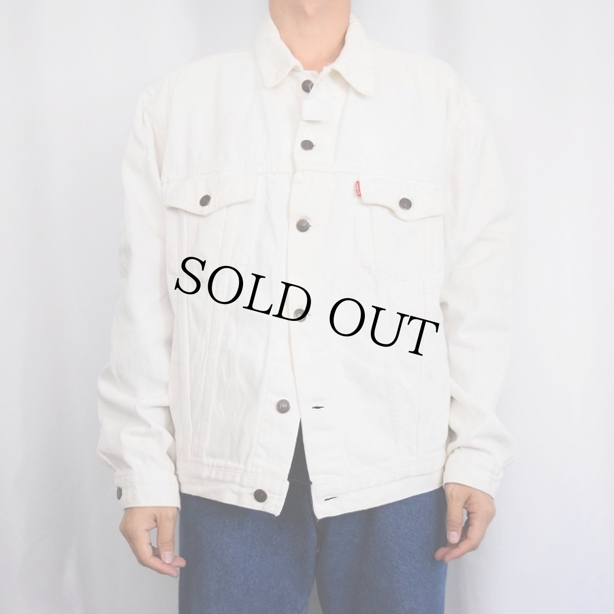 画像2: Levi's 70503-0251 ホワイトデニムジャケット L (2)