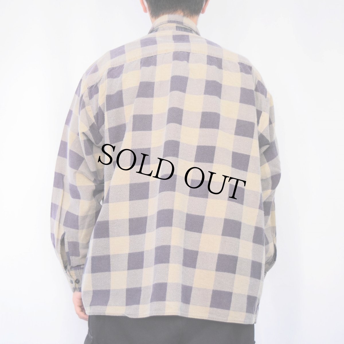 画像3: 90's SAUGATUCK ブロックチェック柄 プリントネルシャツ (3)