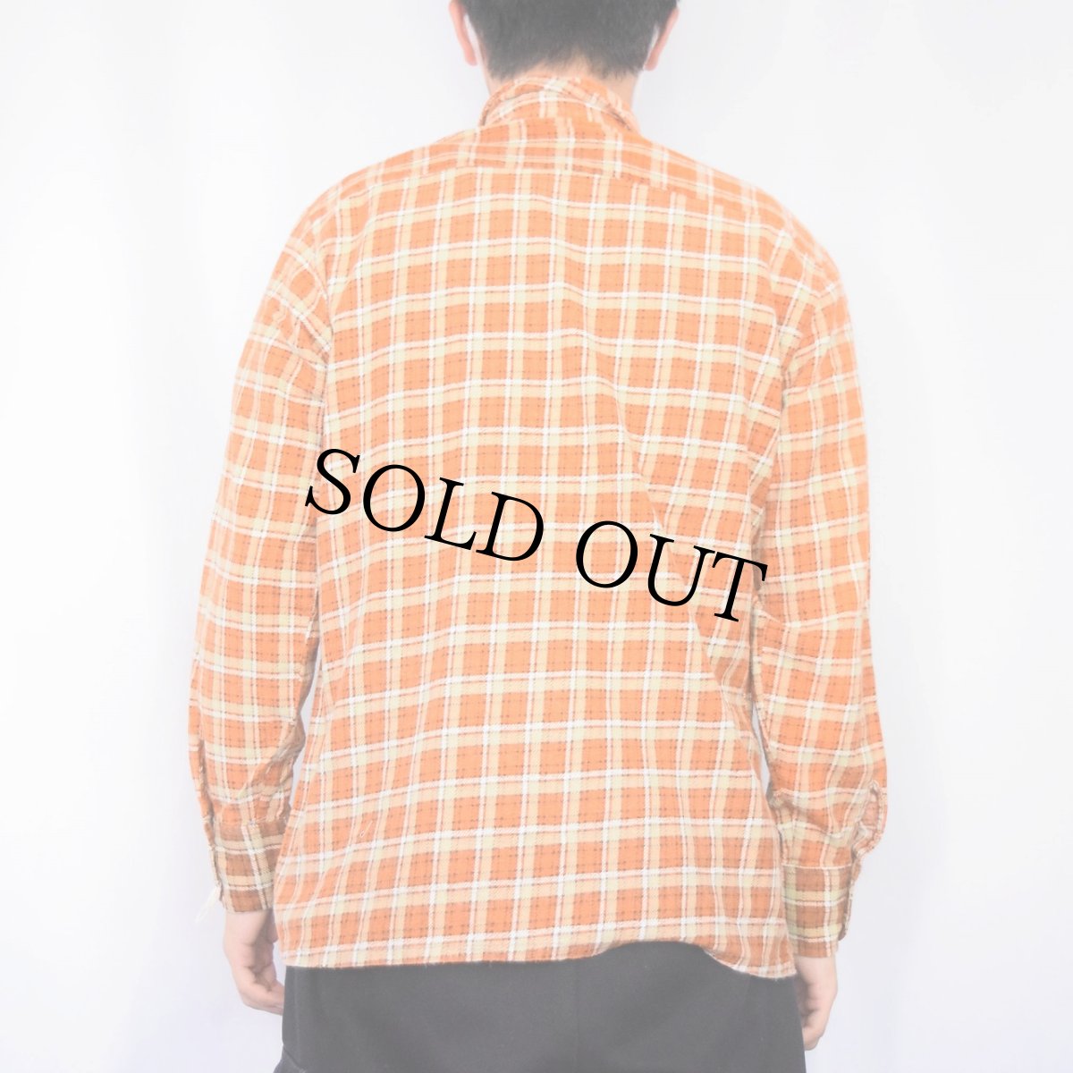 画像3: 70's WEDGEFIELD チェック柄 プリントネルシャツ M (3)