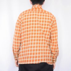 画像3: 70's WEDGEFIELD チェック柄 プリントネルシャツ M (3)