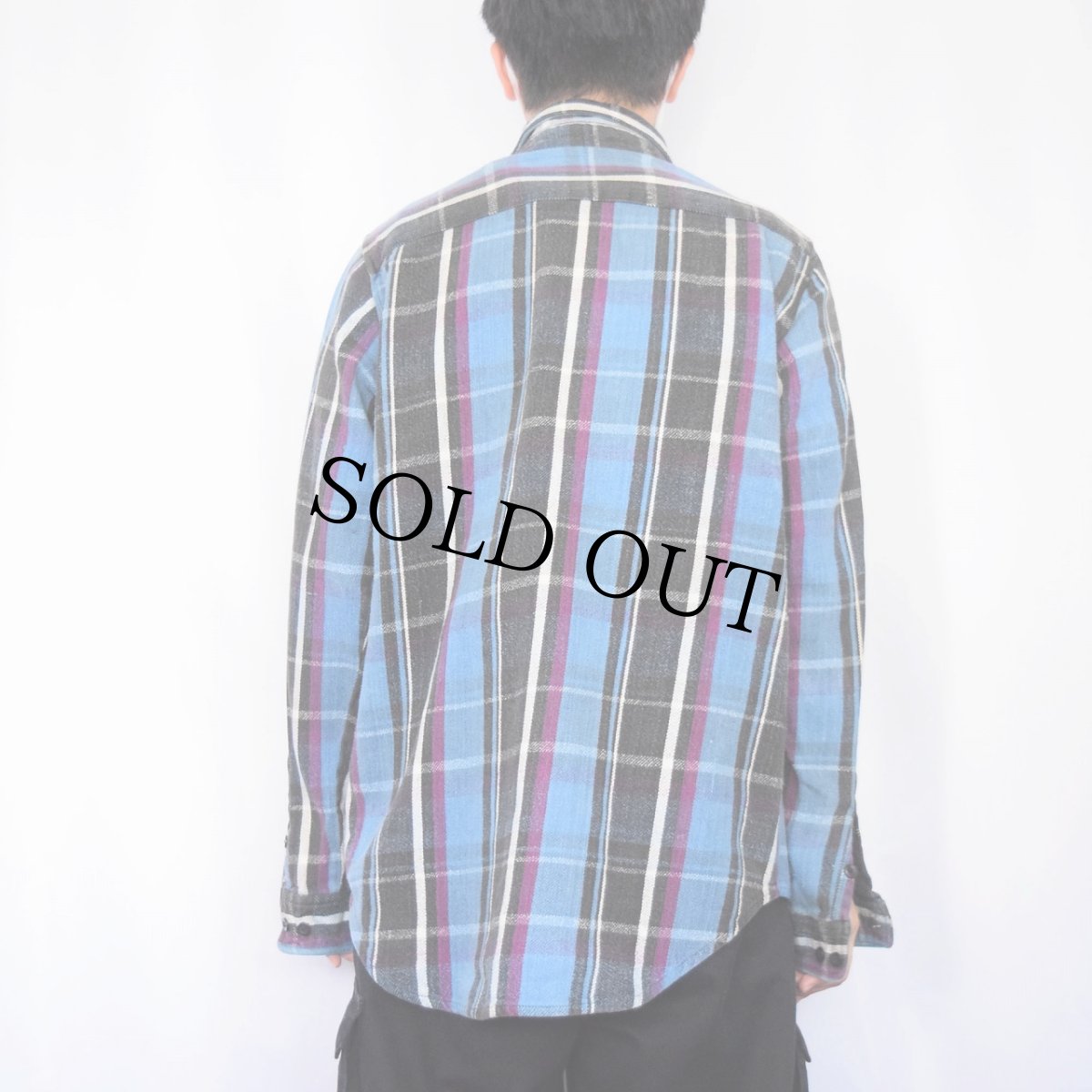 画像3: 90's FIVE BROTHERS チェック柄 ヘビーネルシャツ M (3)