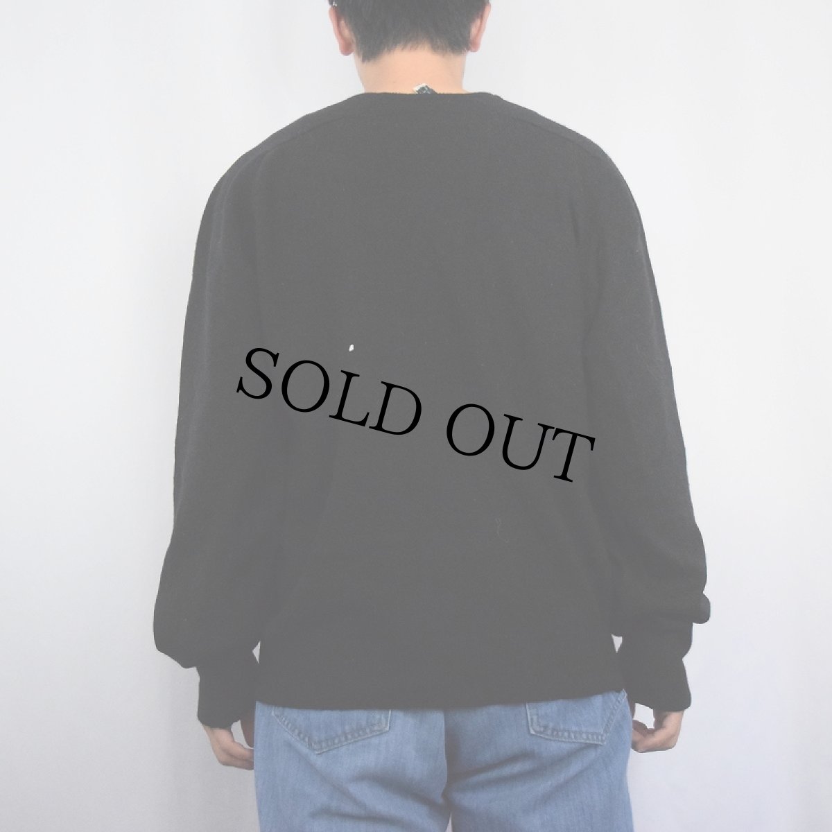 画像3: 60〜70's PURITAN Vネックウールニットセーター BLACK L (3)