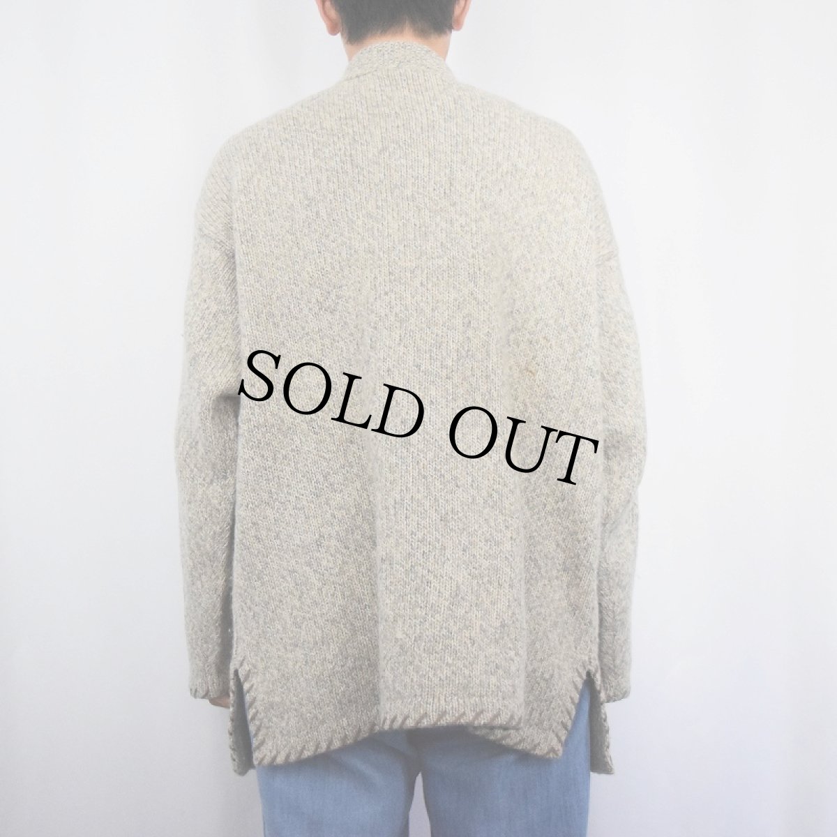 画像3: 90's Eddie Bauer ポケット付き ウール×ナイロンニットセーター L (3)