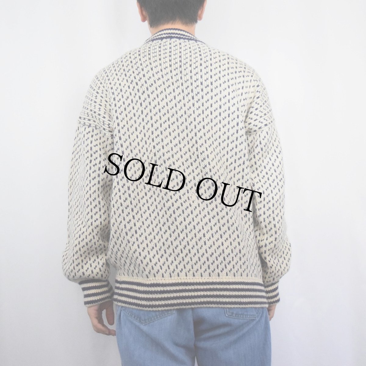 画像3: Isle of Anglesey Knitwear バーズアイ柄 ニットセーター (3)