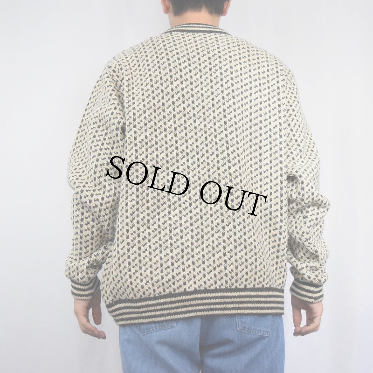 画像3: 70〜80's L.L.Bean NORWAY製 バーズアイ柄 ウール×レーヨン ニットセーター XL (3)