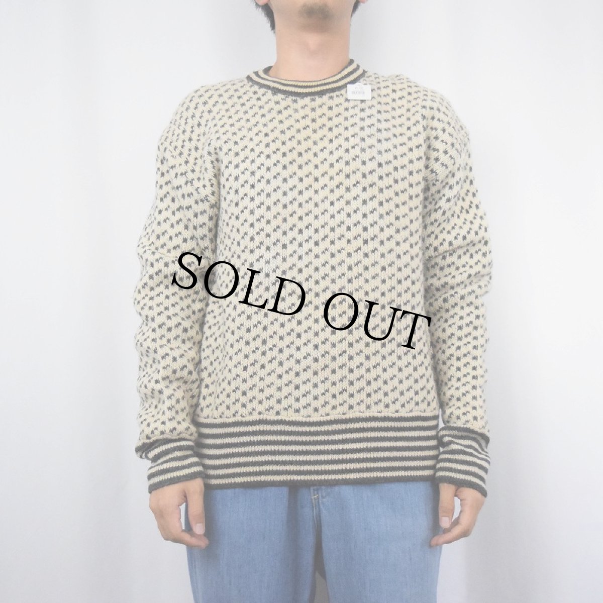 画像2: A/S NORGE-SKI OSLO NORWAY製 バーズアイ柄 ニットセーター (2)