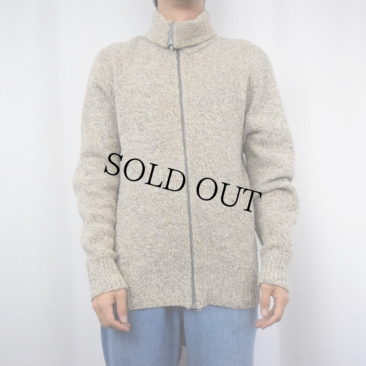 画像2: 70〜80's L.L.Bean ハイネック ニットジップジャケット M (2)