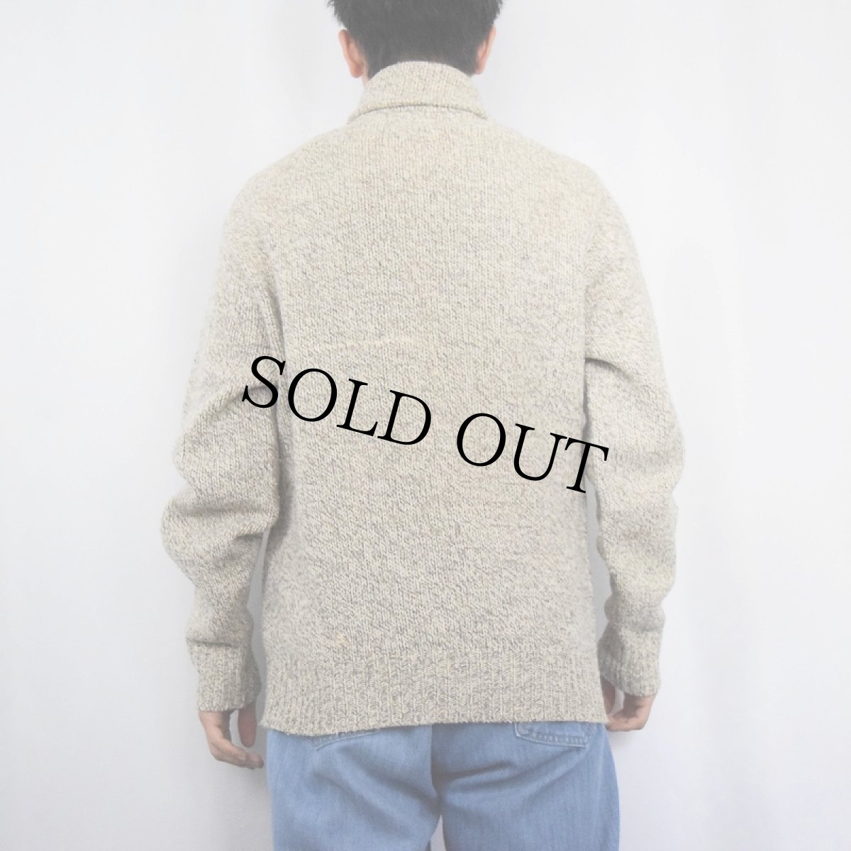 画像3: 70〜80's L.L.Bean ハイネック ニットジップジャケット M (3)