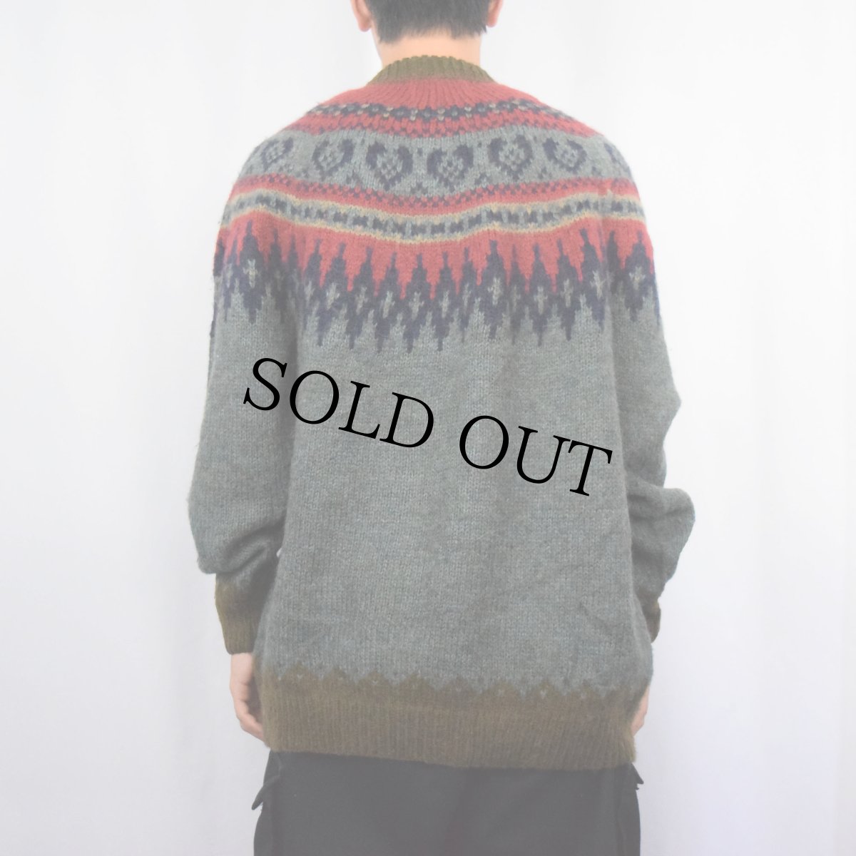 画像3: THE ALPACA CONNECTION ノルディック柄 シャギーニットセーター (3)