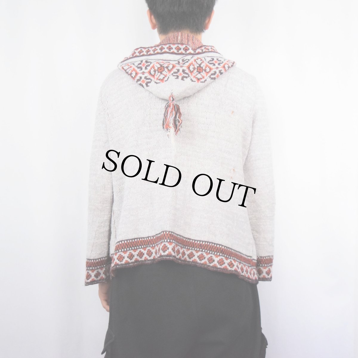 画像3: 60〜70's Sabra USA製 ジャガードニットジップパーカー (3)