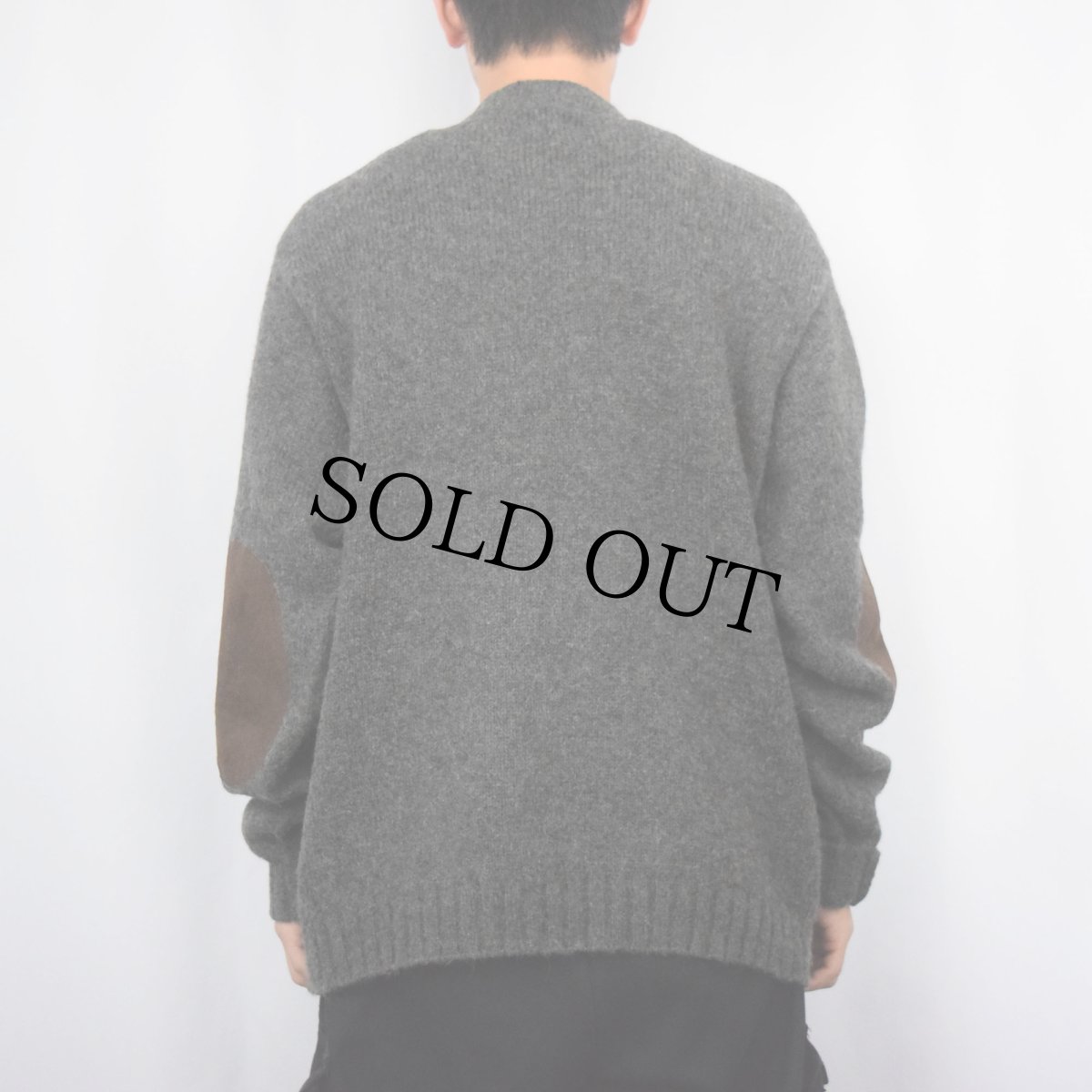 画像3: POLO Ralph Lauren アルパカ混 エルボーパッチ付き Vネックニットセーター L (3)