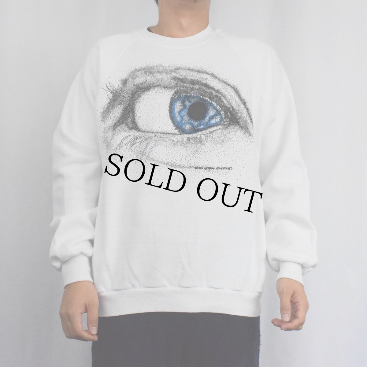 画像2: 80's Graphic Adventures USA製 イラストプリントラグランスウェット L (2)