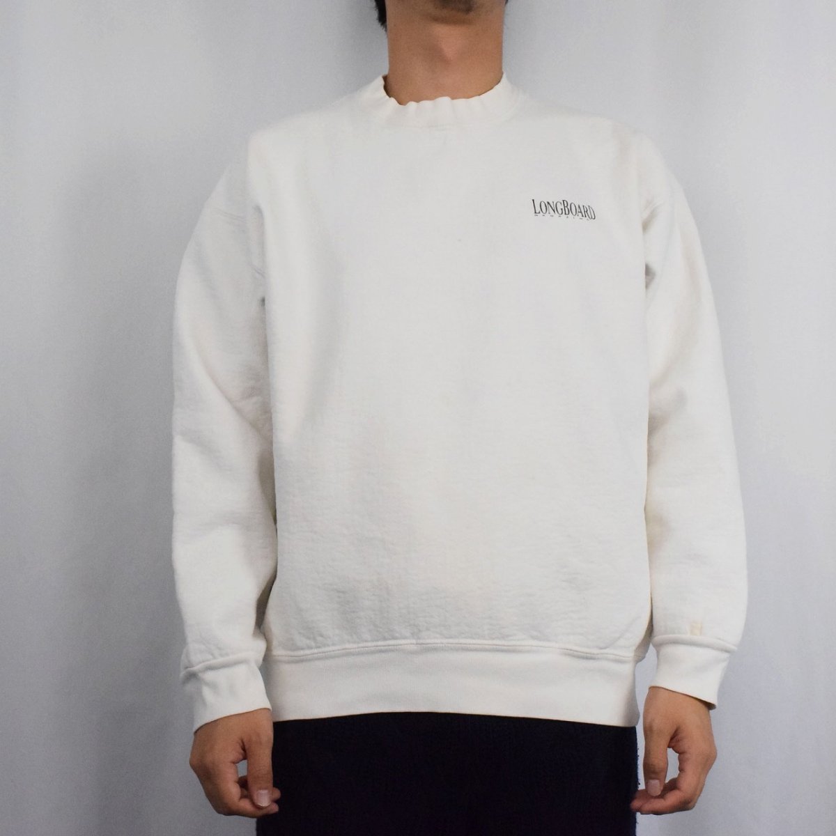 画像3: 【SALE】 90's LONGBOARD MAGAZINE サーフィン雑誌 ロゴプリントスウェット L (3)