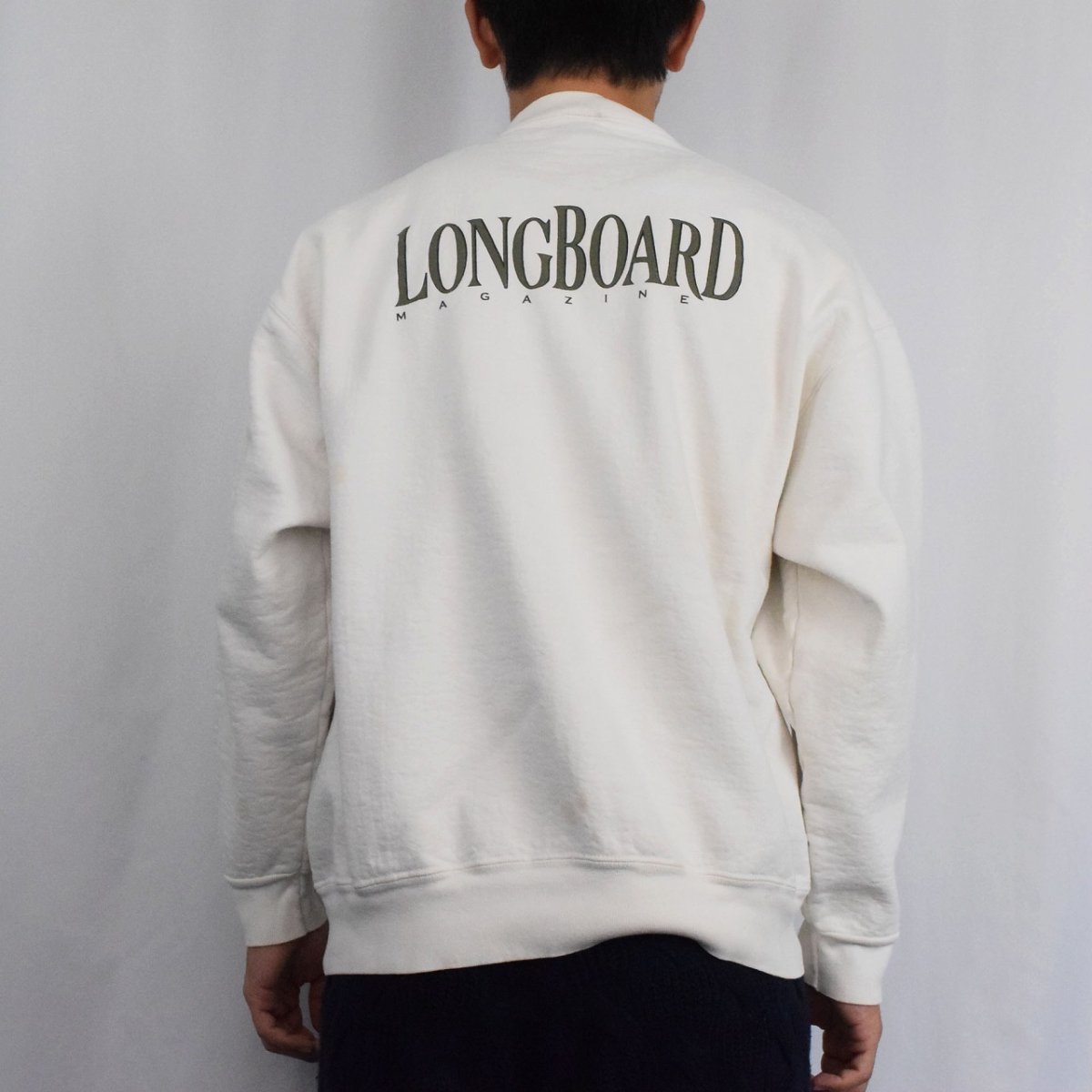 画像4: 【SALE】 90's LONGBOARD MAGAZINE サーフィン雑誌 ロゴプリントスウェット L (4)