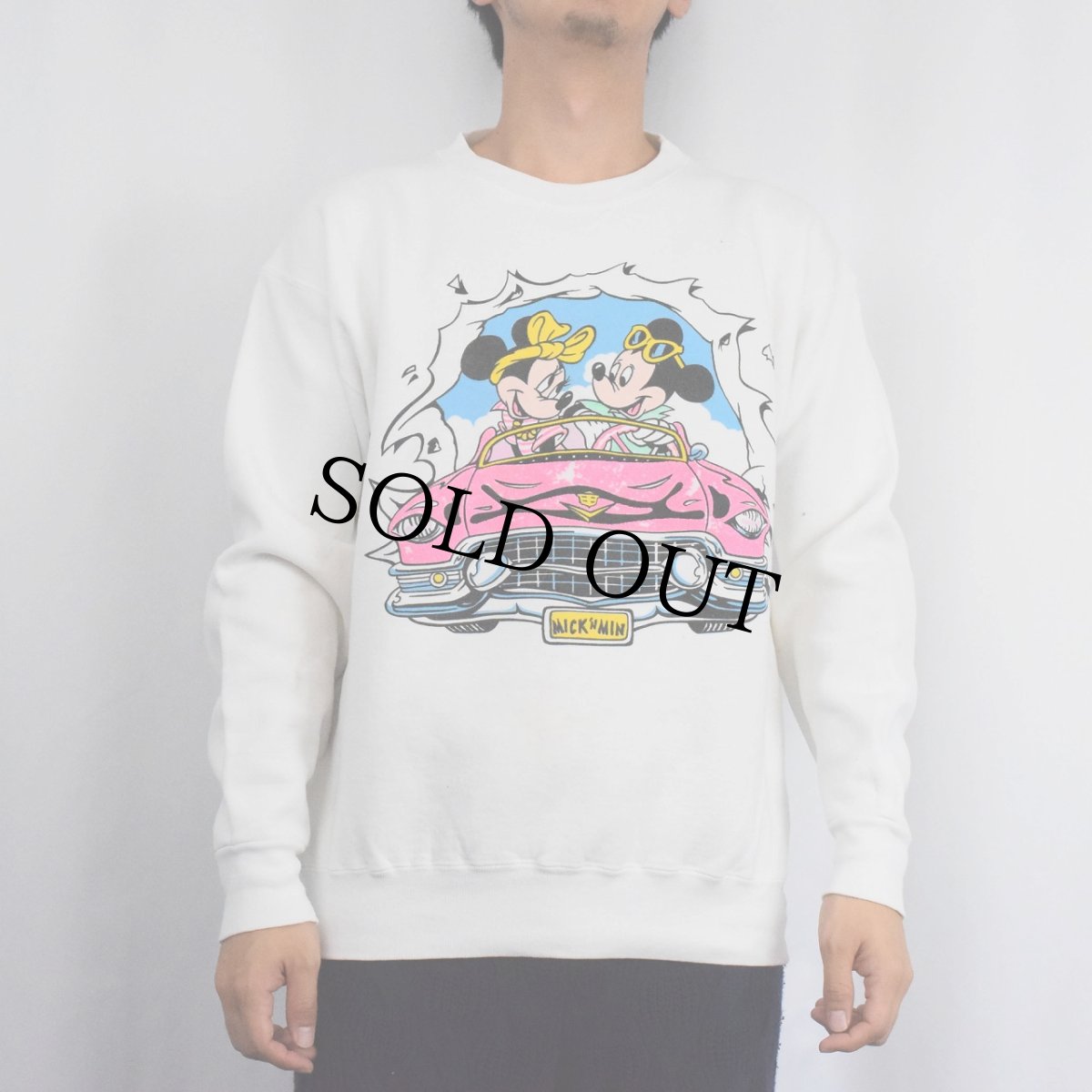 画像2: 〜90's MICKEY MOUSE & MINNIE MOUSE キャラクタープリントスウェット L (2)