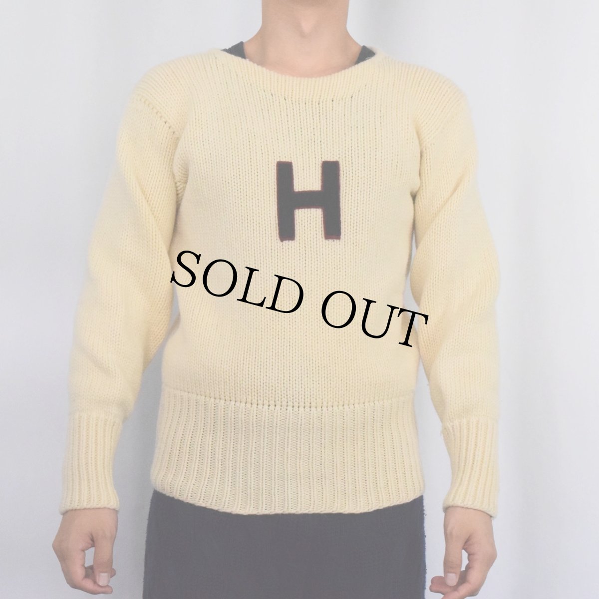 画像2: 50's レタードニットセーター (2)