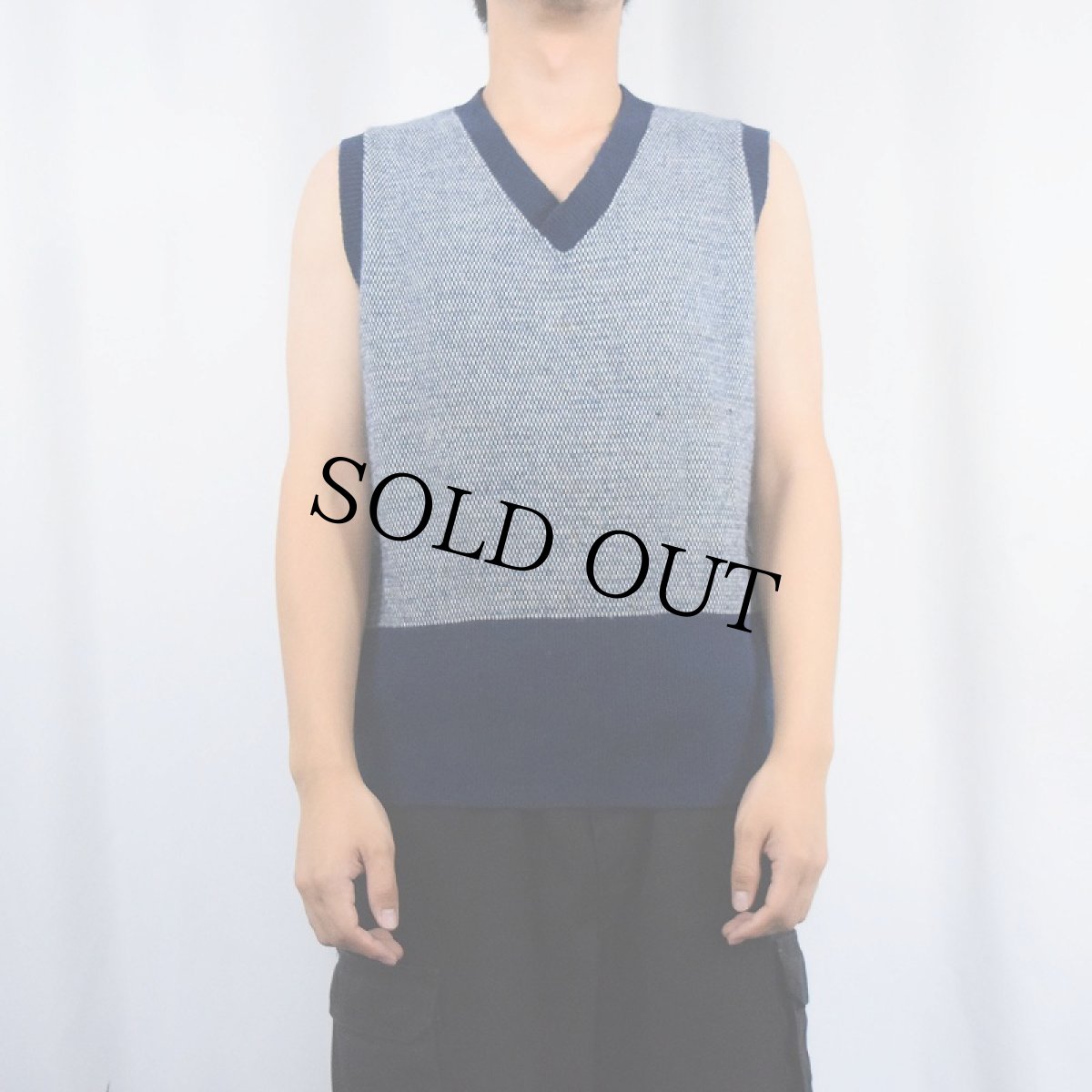 画像2: 70's Jantzen USA製 ニットベスト NAVY (2)