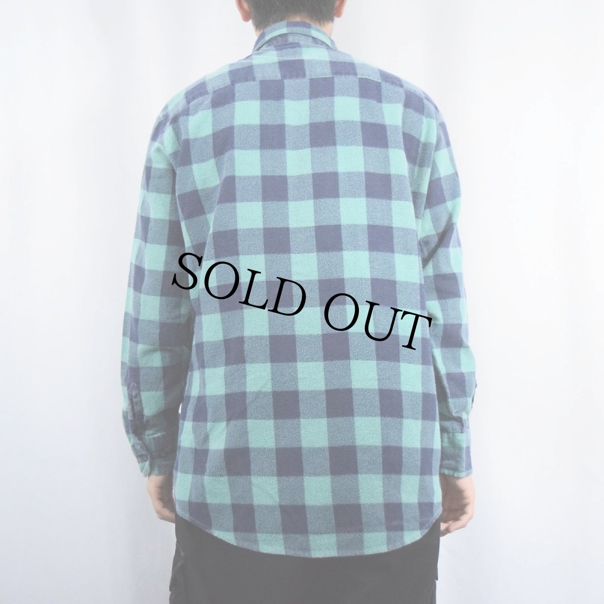 画像3: 90's BIG YANK ブロックチェック柄 プリントネルシャツ L (3)