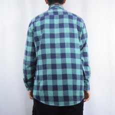 画像3: 90's BIG YANK ブロックチェック柄 プリントネルシャツ L (3)