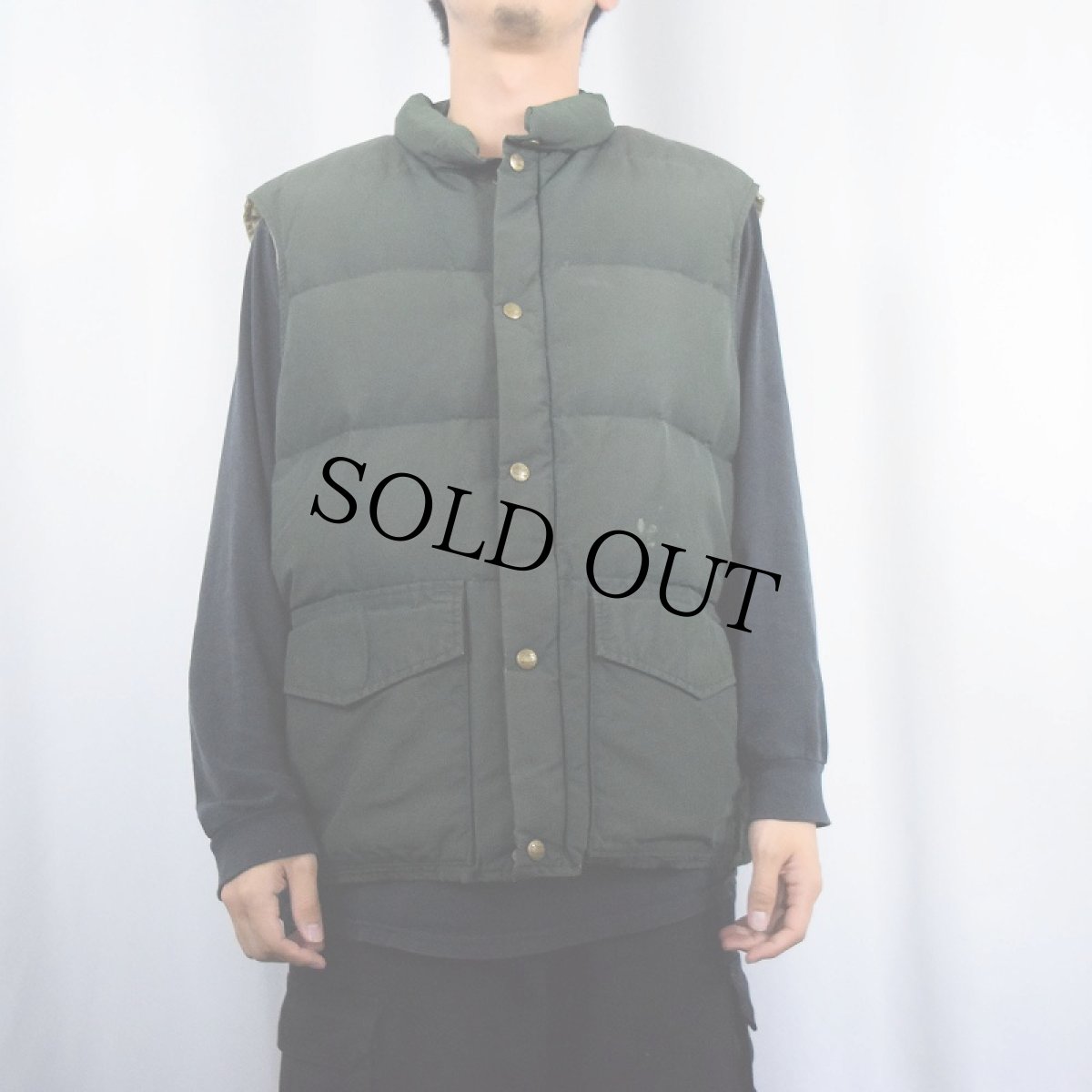 画像2: 80's Woolrich USA製 ダウンベスト GREEN (2)