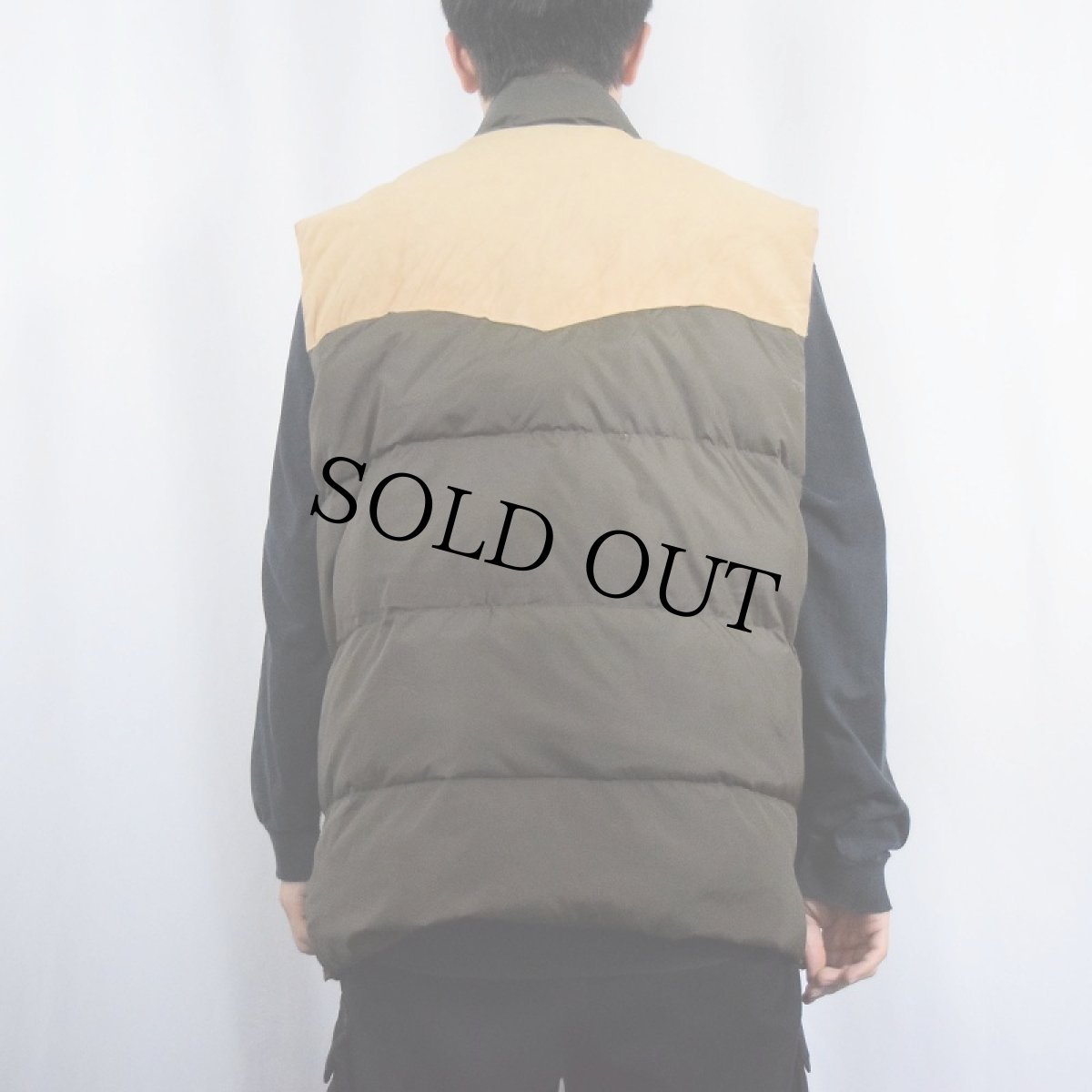 画像3: 80's GERRY USA製 スエード切り替え ウエスタンダウンベスト (3)