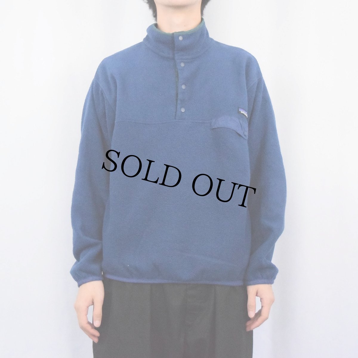 画像2: 90's〜 Patagonia スナップT NAVY M (2)