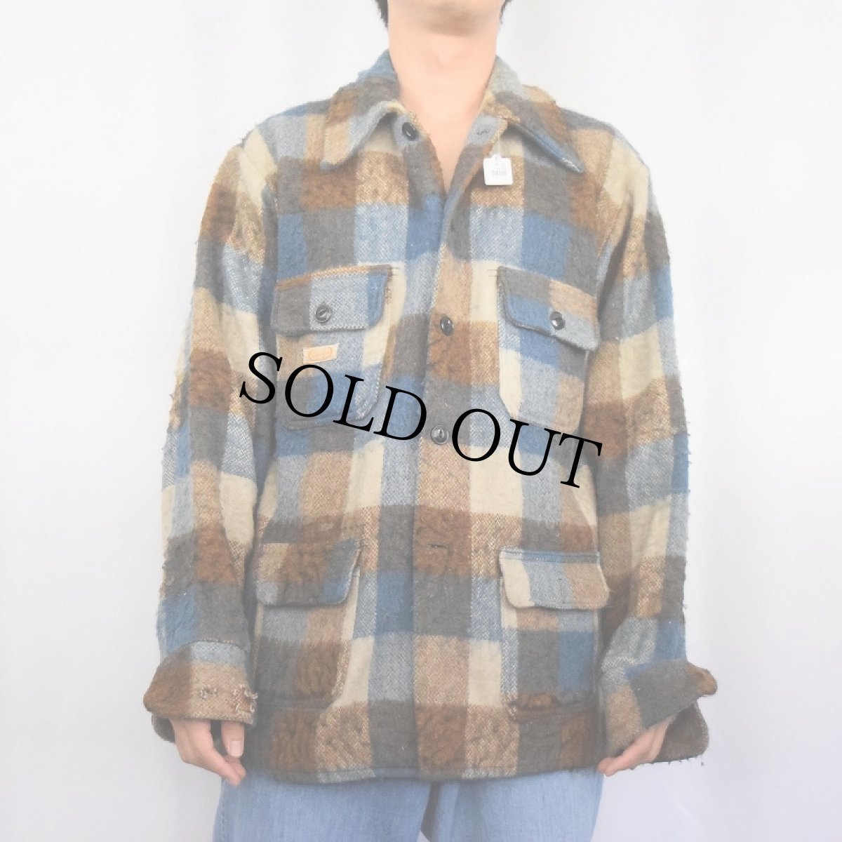 画像2: 70's Regent ブロックチェック柄 ウールジャケット (2)