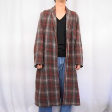 画像2: 60〜70's ENGLAND製 オンブレーチェック柄 ウールガウン (2)