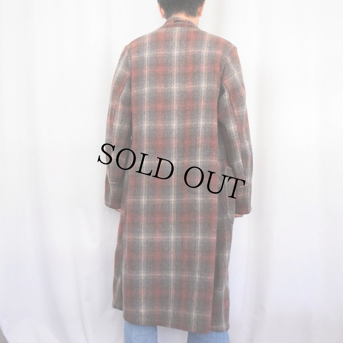 画像3: 60〜70's ENGLAND製 オンブレーチェック柄 ウールガウン (3)