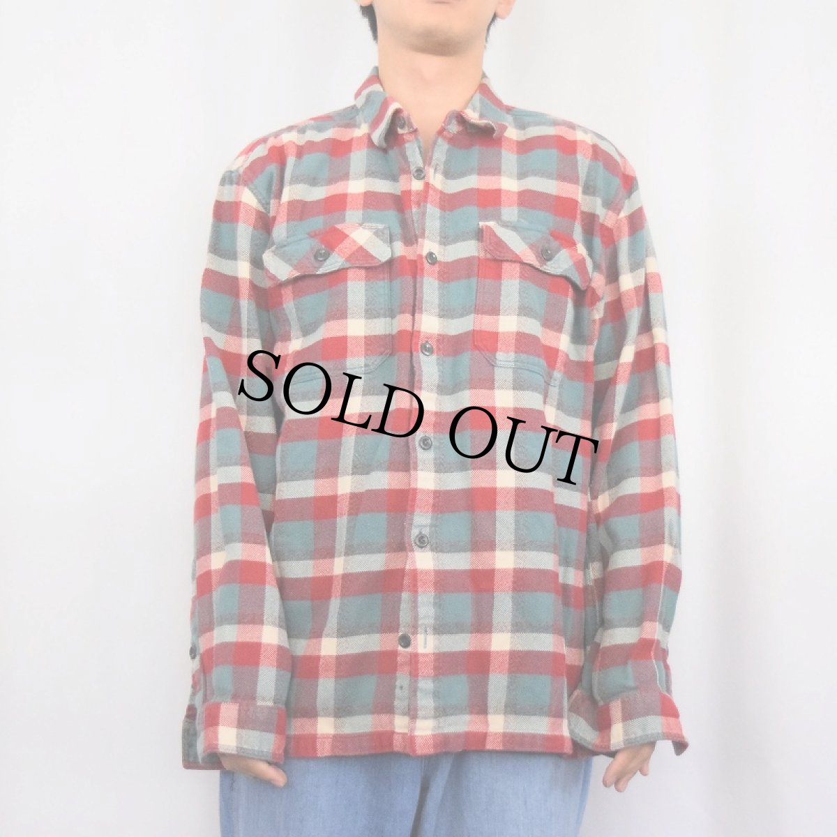 画像2: 2019FA Patagonia ORGANIC COTTON チェック柄 ヘビーネルシャツ L (2)