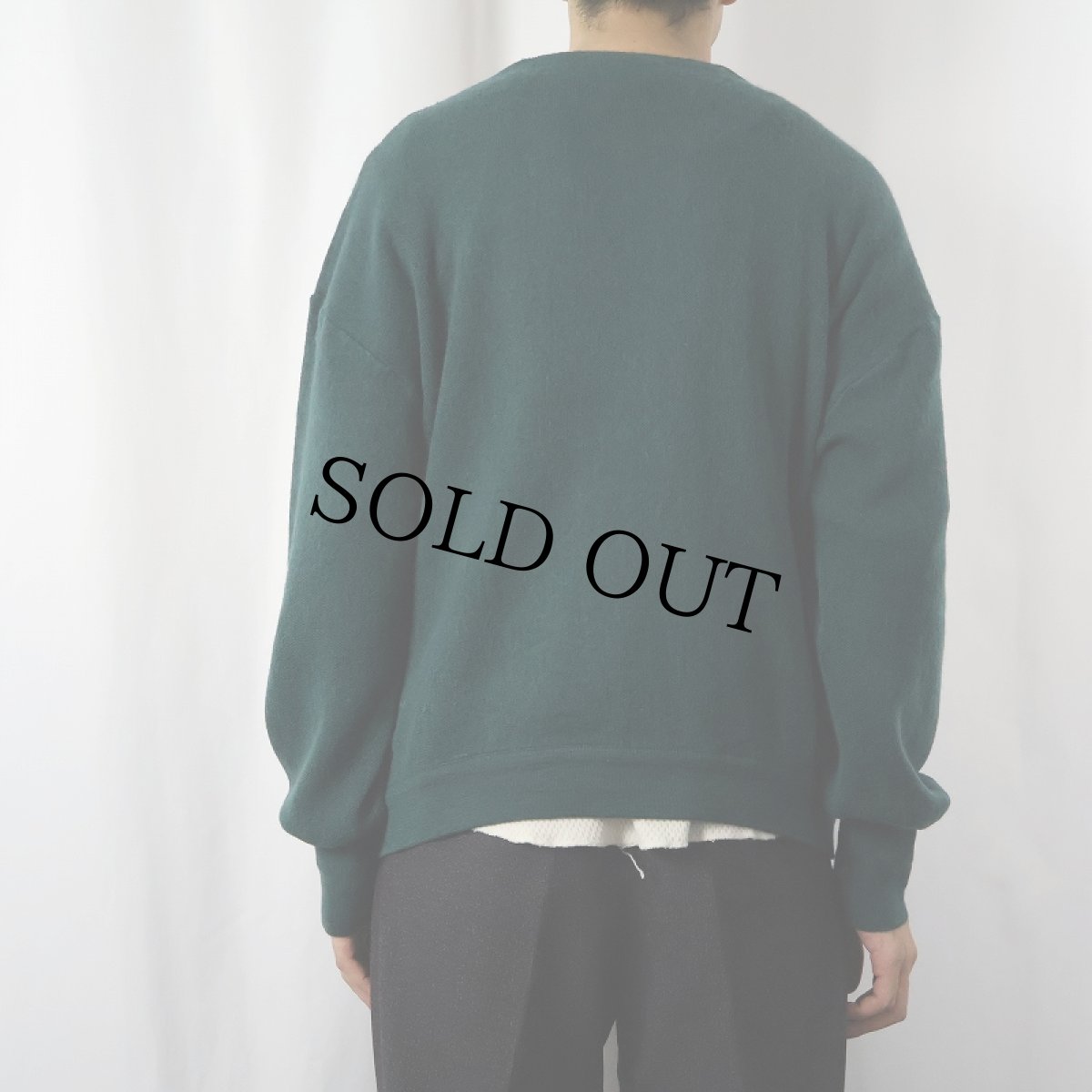 画像3: 80's〜 LACOSTE FRANCE製 ウールニットカーディガン GREEN SIZE6 (3)