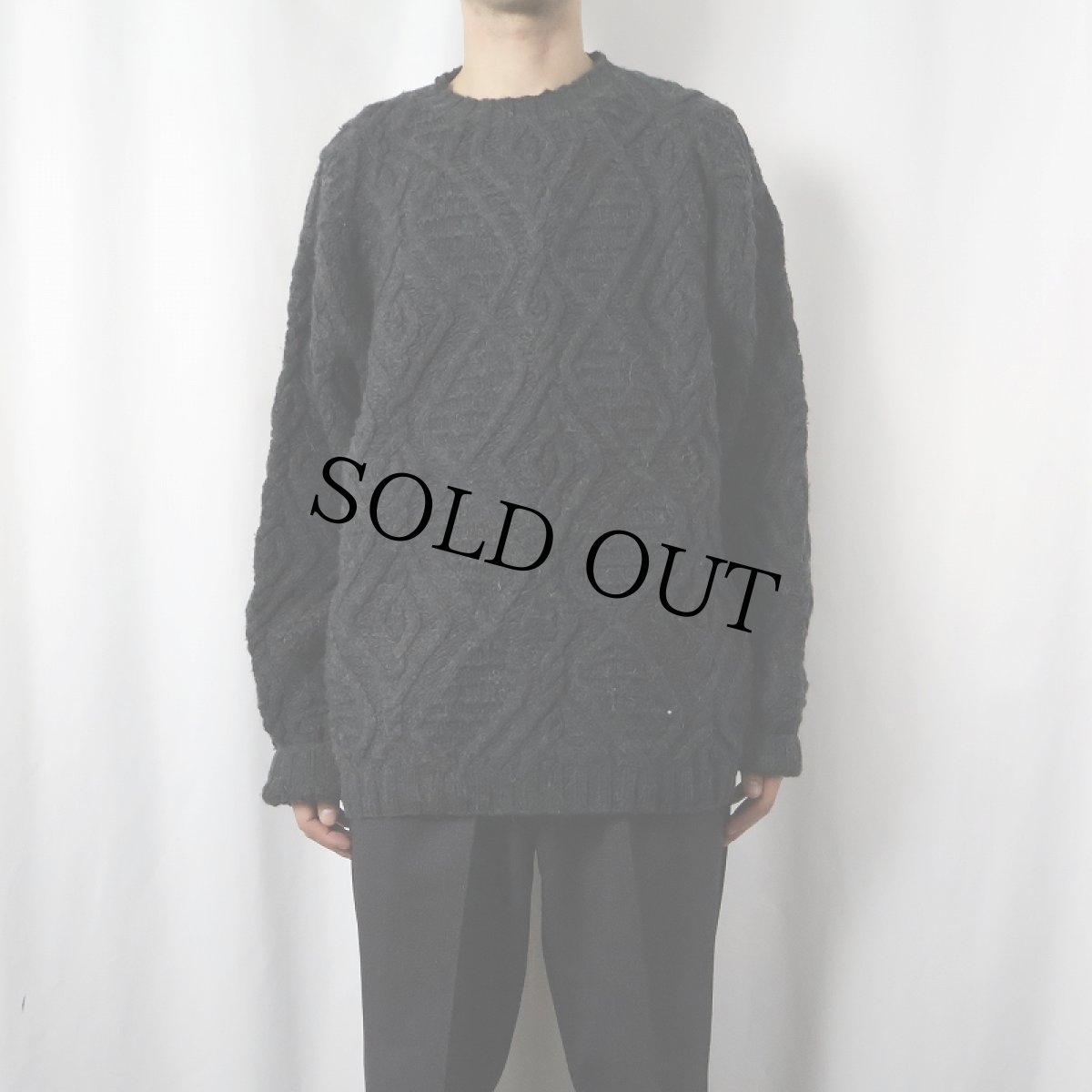 画像2: DAVIS & SQUIRE ウールハンドニットセーター XL (2)