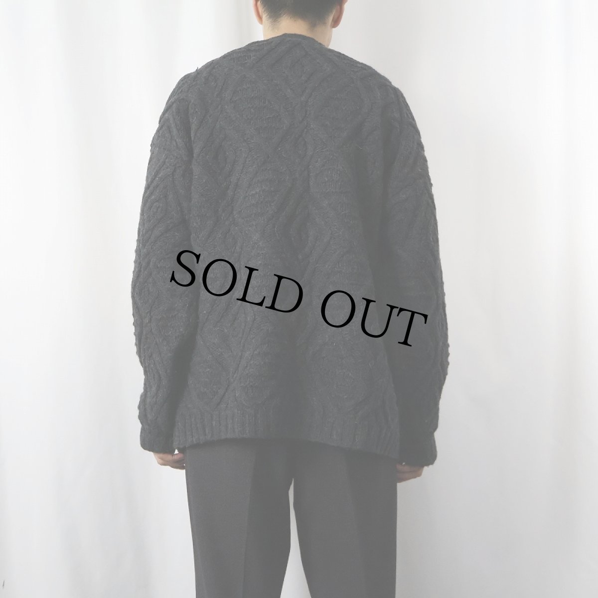 画像3: DAVIS & SQUIRE ウールハンドニットセーター XL (3)