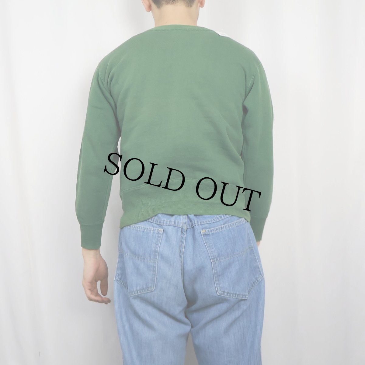 画像3: 50's "LAMBDA CHIALPHA" フロッキープリント ラグランスウェット (3)