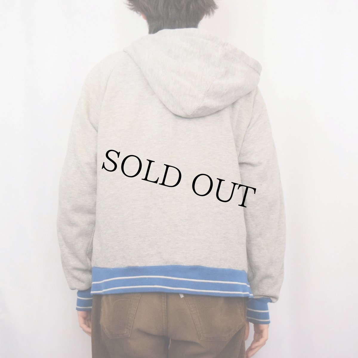 画像3: 80's NIKE 紺タグ サイドライン スウェットジップパーカー XL (3)