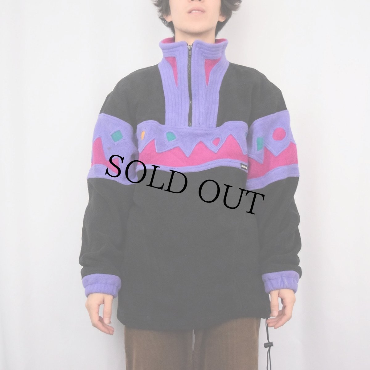 画像3: 80's Tracy Anna Baber ALASKA製 デザイン フリースプルオーバージャケット L (3)