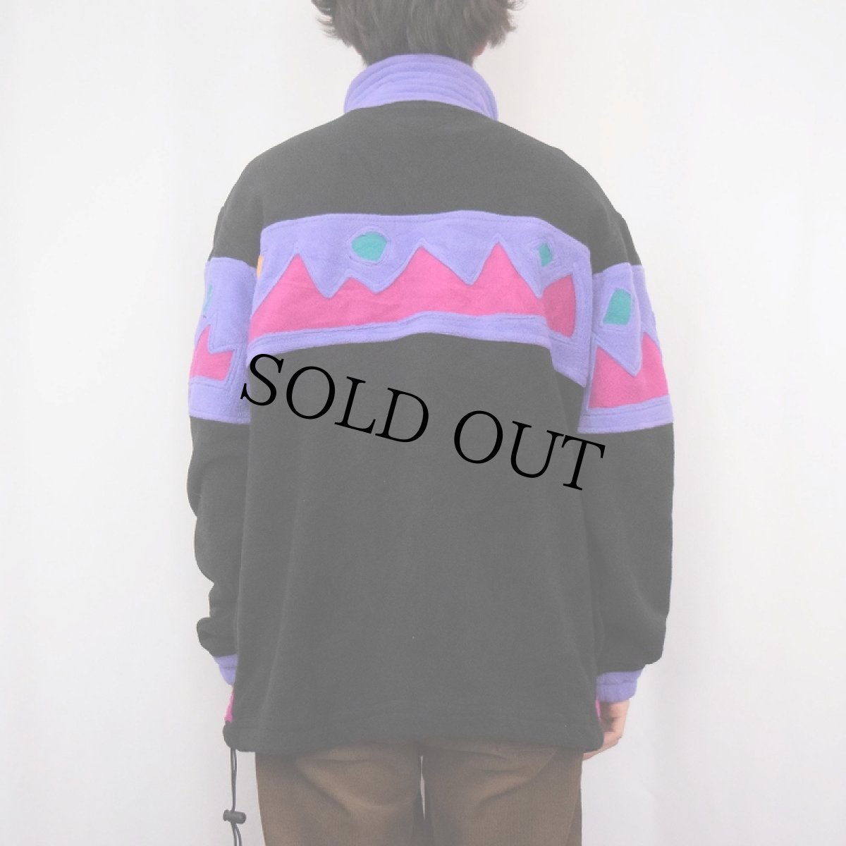 画像4: 80's Tracy Anna Baber ALASKA製 デザイン フリースプルオーバージャケット L (4)