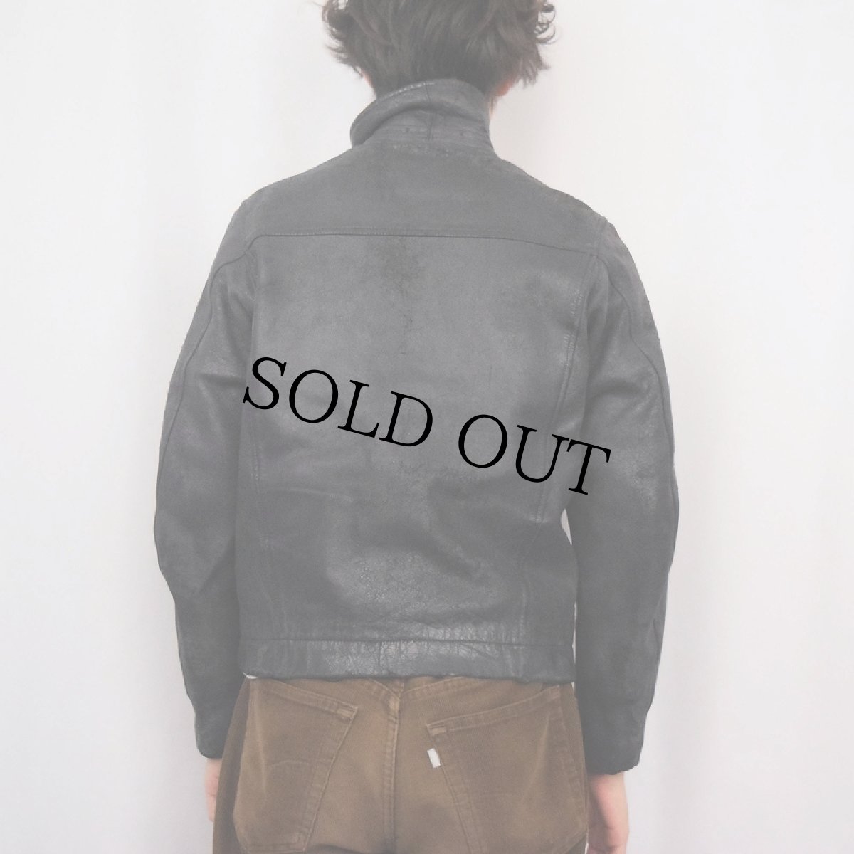 画像4: 〜80's M.I.C Cuir  FRENCH AIR FORCE レザーフライトジャケット NAVY (4)