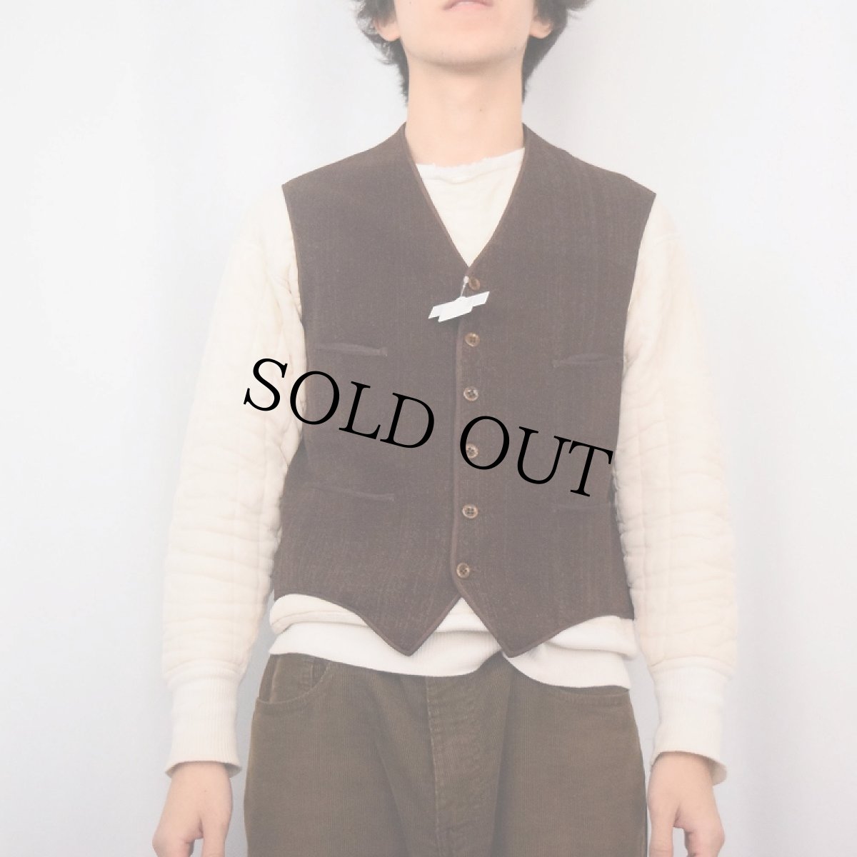 画像2: 30~40's LAINAGE SARANTI ウールニットベスト (2)