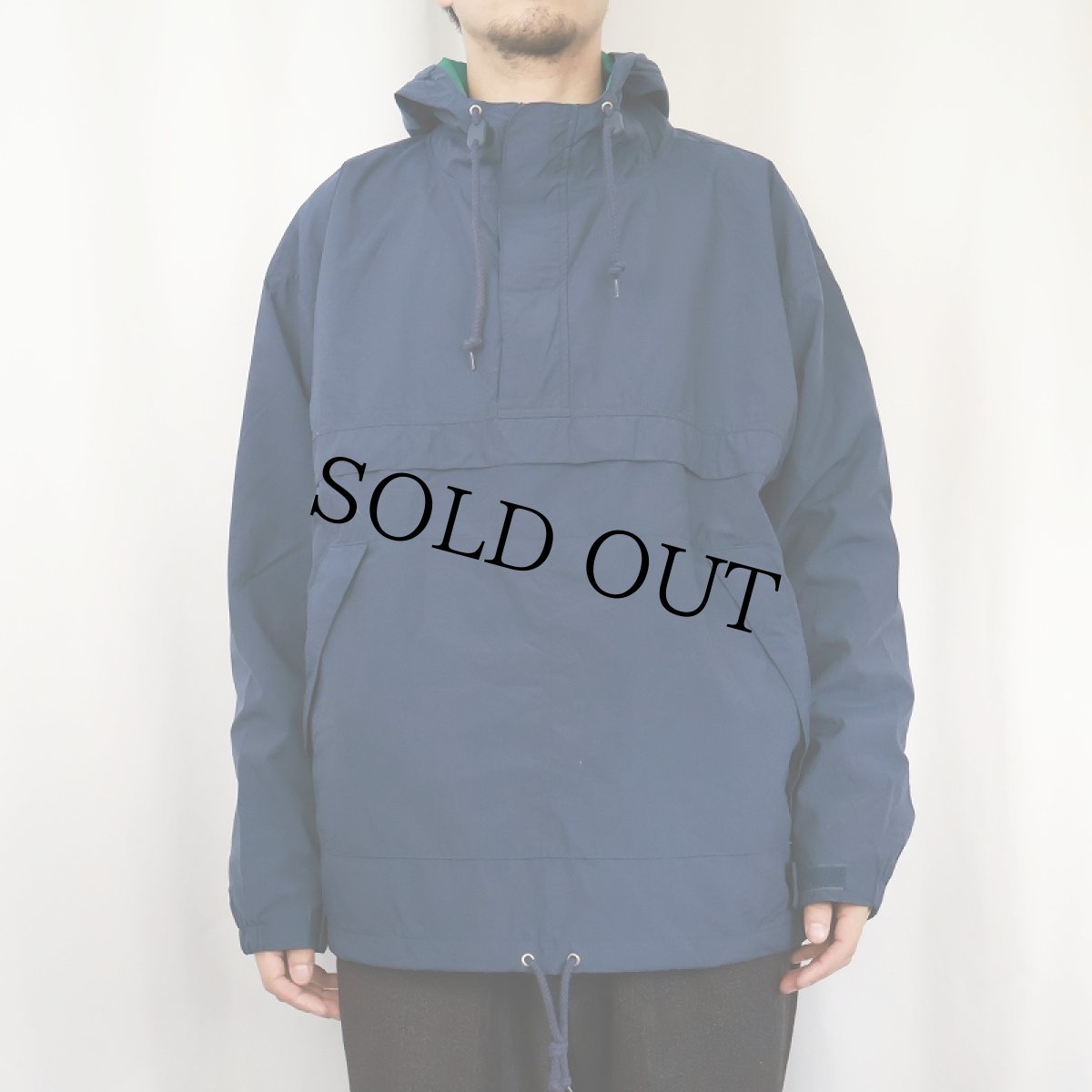 画像2: 90's GAP ナイロンアノラックパーカー NAVY L (2)