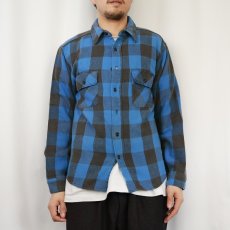 画像2: 70〜80's FIVE BROTHERS USA製 バッファローチェック柄 ヘビーネルシャツ (2)