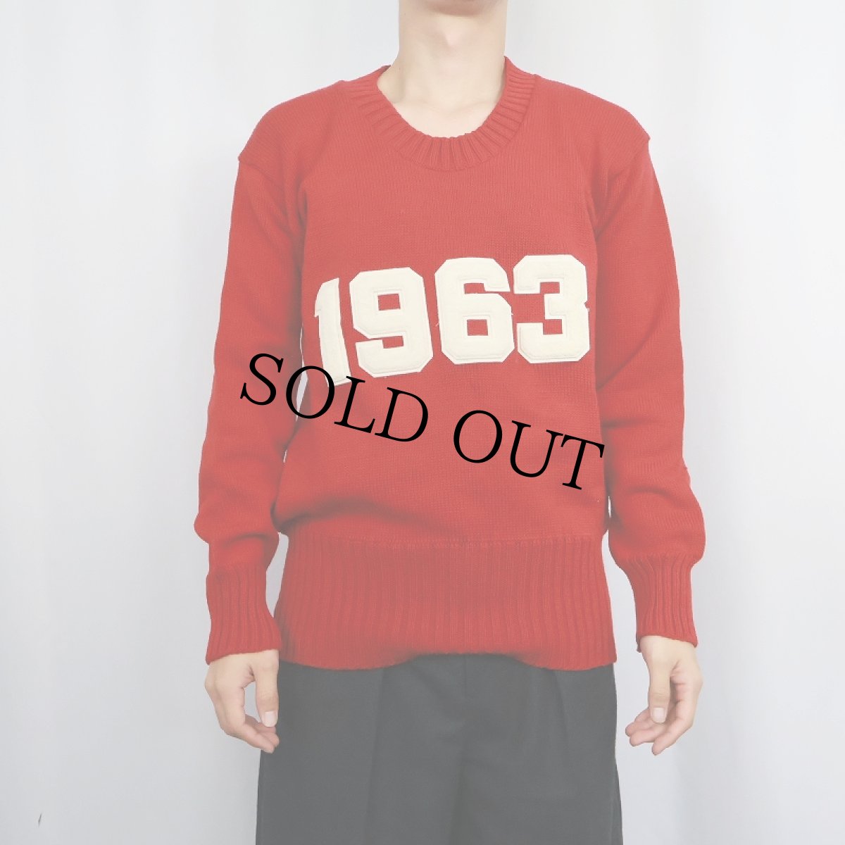画像2: 60's Burean "1963" レタードニットセーター SIZE44 DEADSTOCK (2)