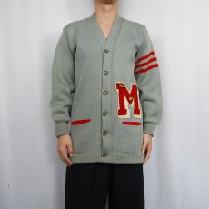 画像2: 50's Allion Award Sweater レタードニットカーディガン (2)