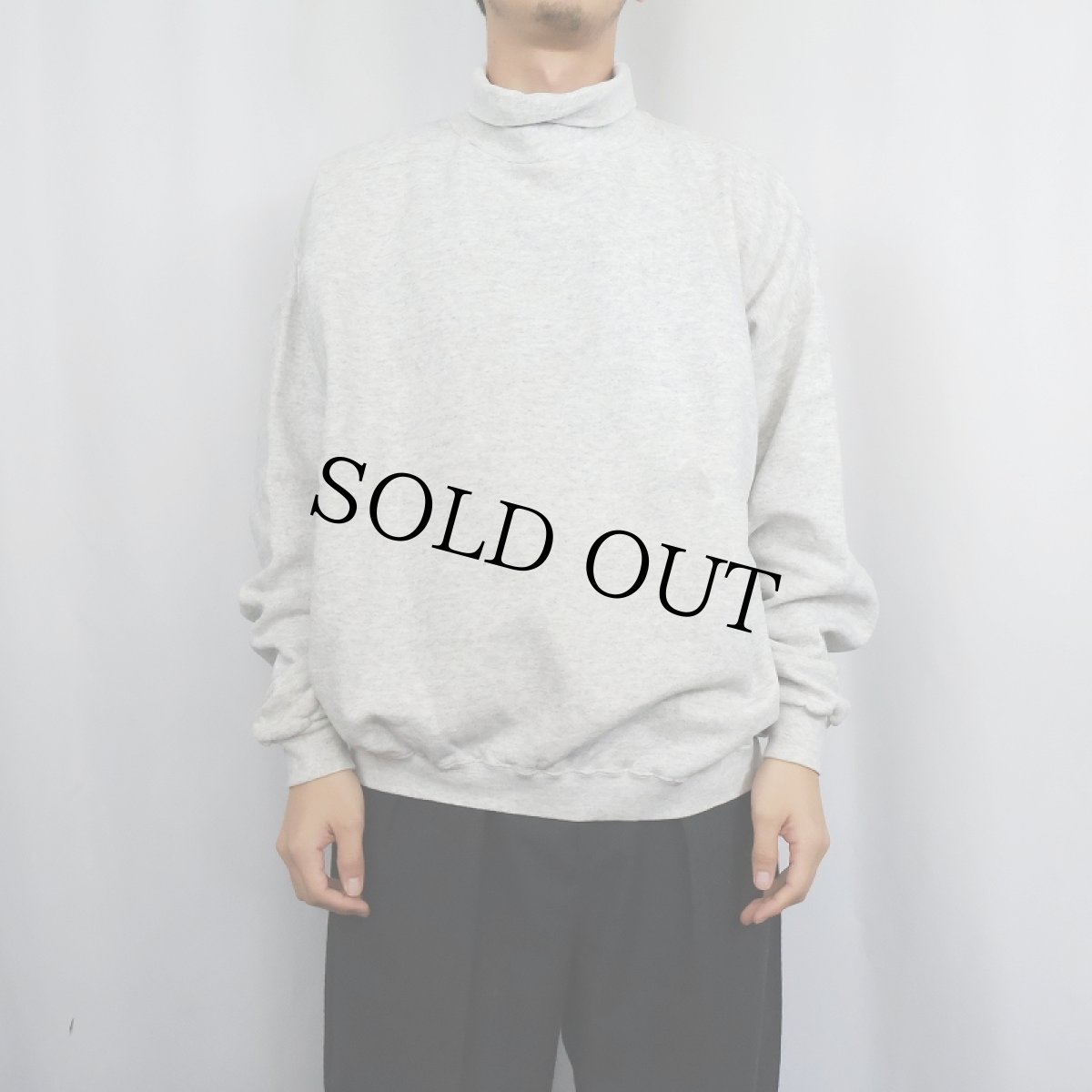 画像2: 90's PLUMA USA製 "HEAVY WEIGHT COTTON" タートルネック無地スウェット XL (2)