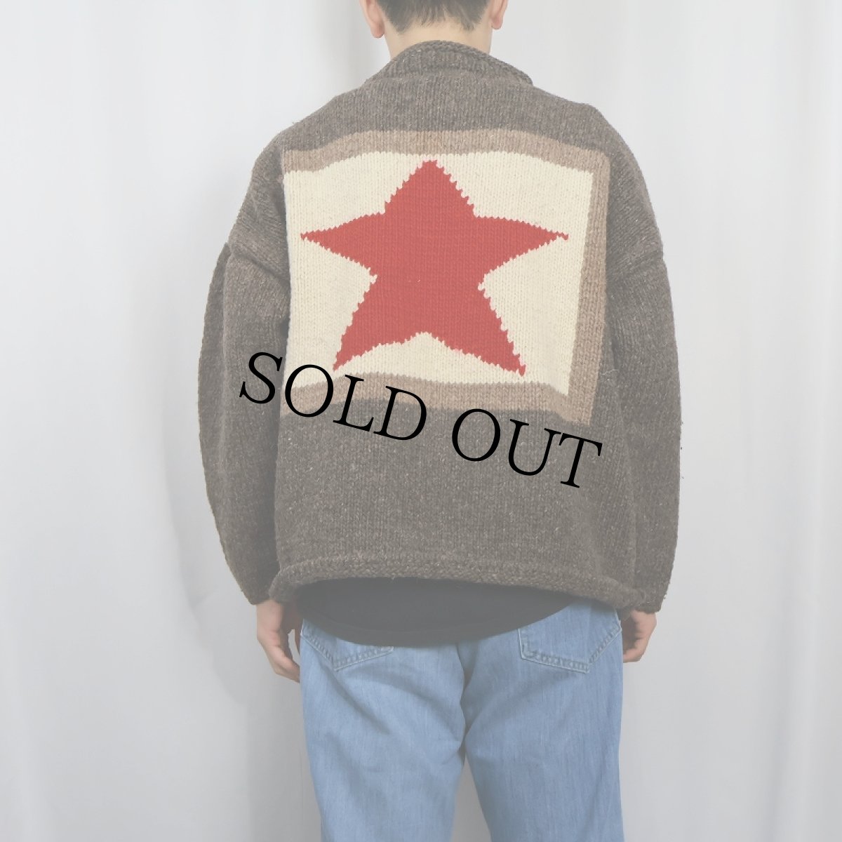 画像3: 80〜90's ECUADOR製 星柄 ロールネック ウールニットセーター ONESIZE (3)