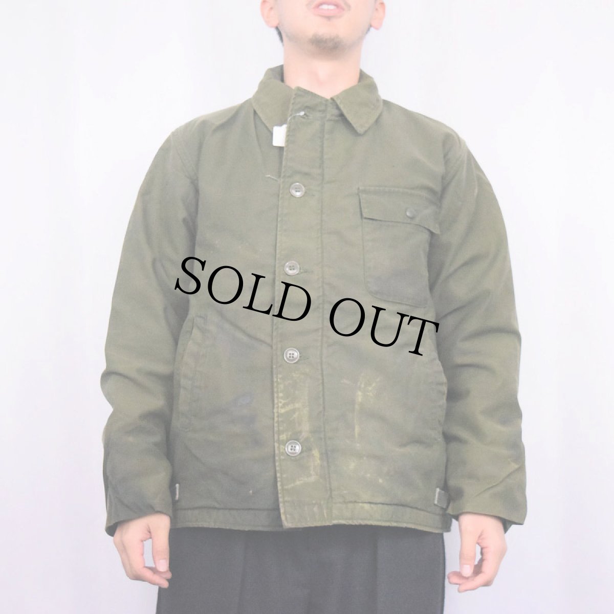 画像3: 80's U.S.NAVY A-2 ステンシル入り デッキジャケット MEDIUM (3)