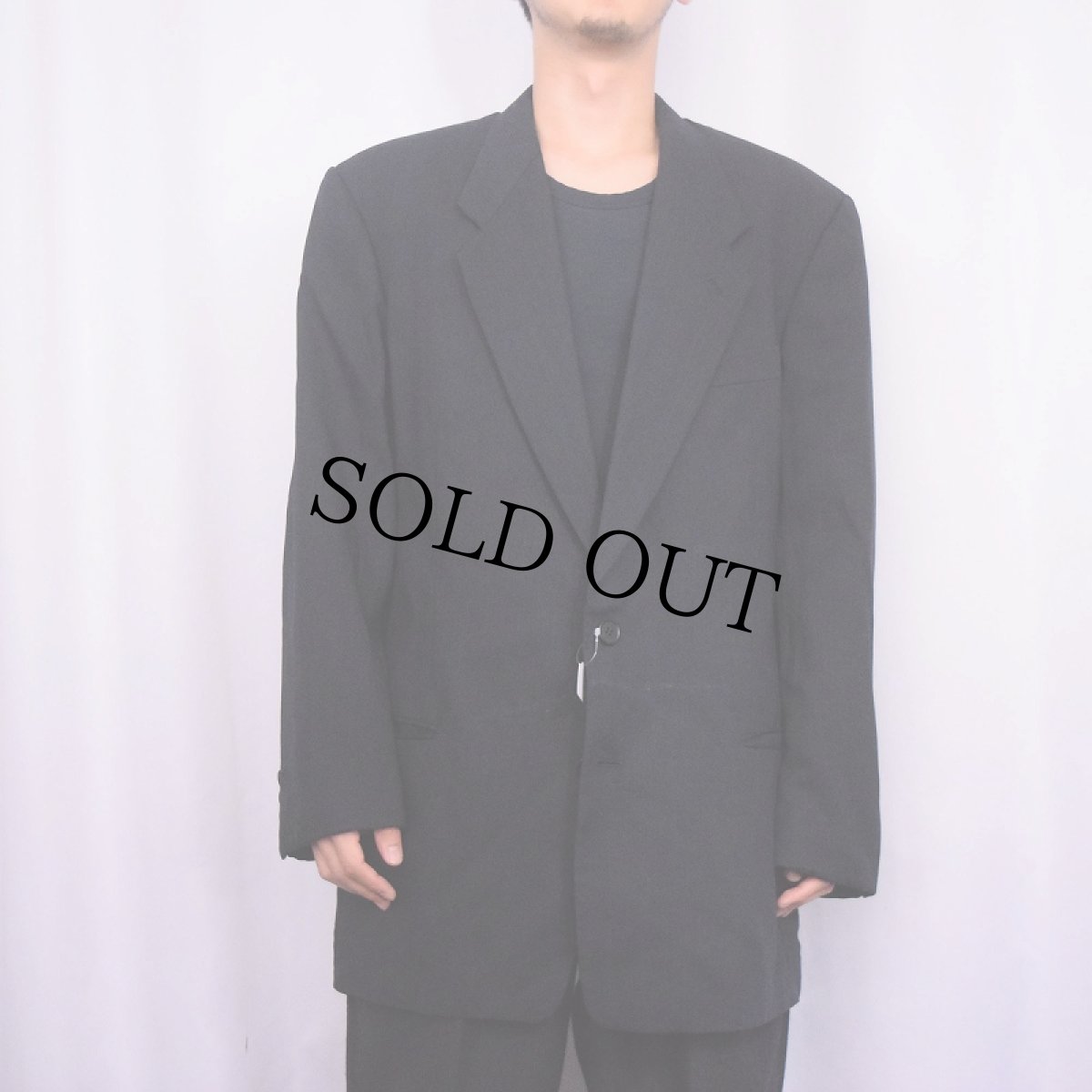 画像2: 80's GIORGIO ARMANI LE COLLEZIONI ITALY製 ウールテーラードジャケット BLACK SIZE42 (2)