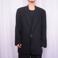 画像2: 80's GIORGIO ARMANI LE COLLEZIONI ITALY製 ウールテーラードジャケット BLACK SIZE42 (2)